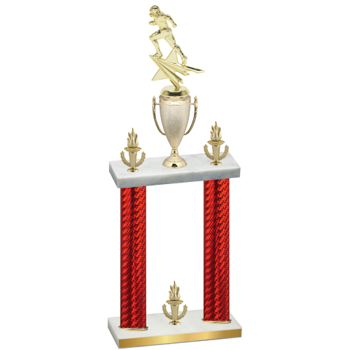 Double Red Carbon Fiber Victory Football Trophy