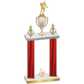 Double Red Carbon Fiber Third Place Rugby Trophy