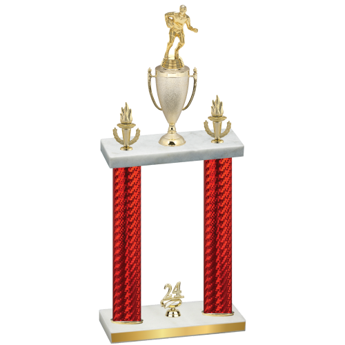Double Red Carbon Fiber Year Rugby Trophy