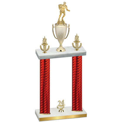 Double Red Carbon Fiber Year Rugby Trophy