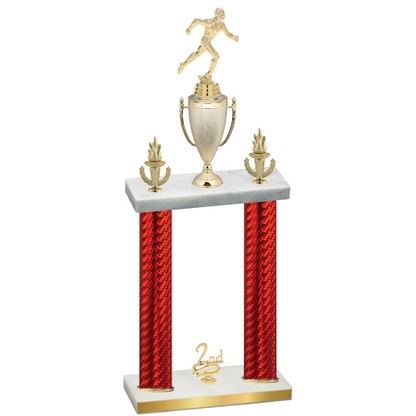 Double Red Carbon Fiber Second Place Running Trophy