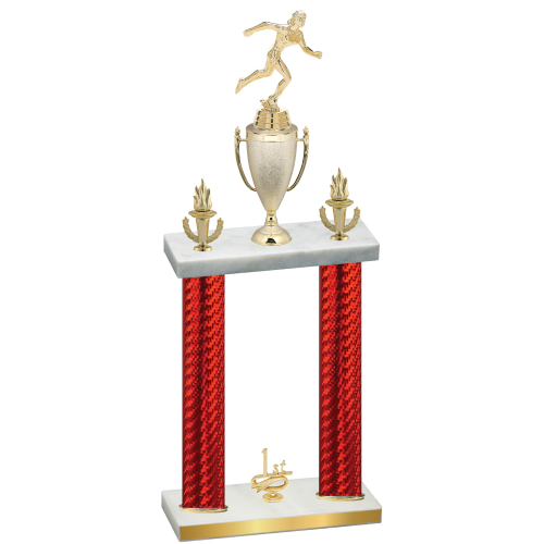 Double Red Carbon Fiber First Place Running Trophy