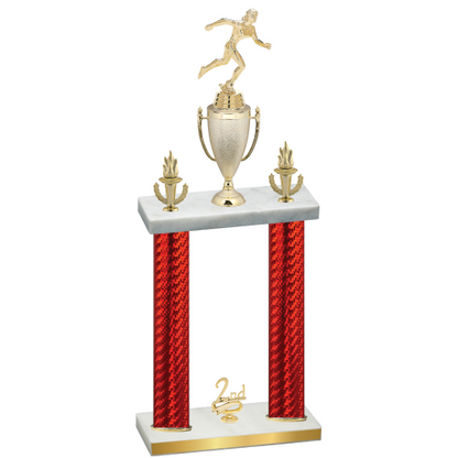 Double Red Carbon Fiber Second Place Running Trophy