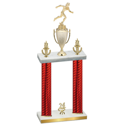 Double Red Carbon Fiber Year Running Trophy
