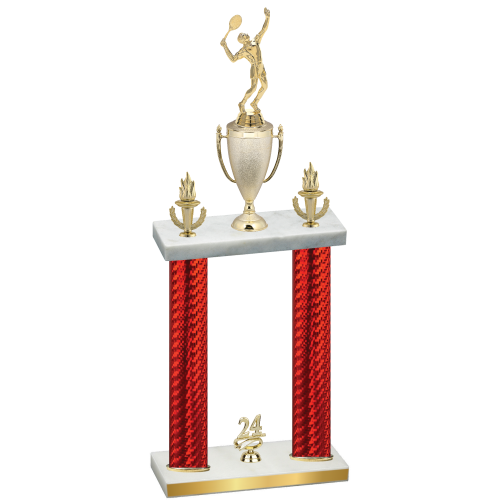 Double Red Carbon Fiber Year Tennis Trophy