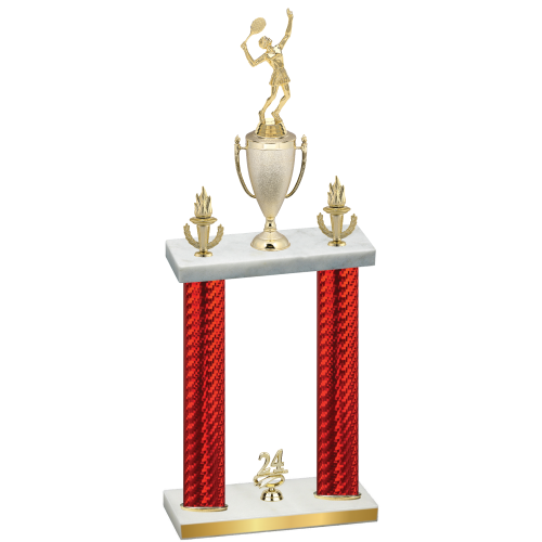 Double Red Carbon Fiber Year Tennis Trophy