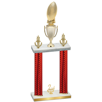 Double Red Carbon Fiber Second Place Football Trophy