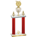 Double Red Carbon Fiber Fourth Place Bowling Trophy