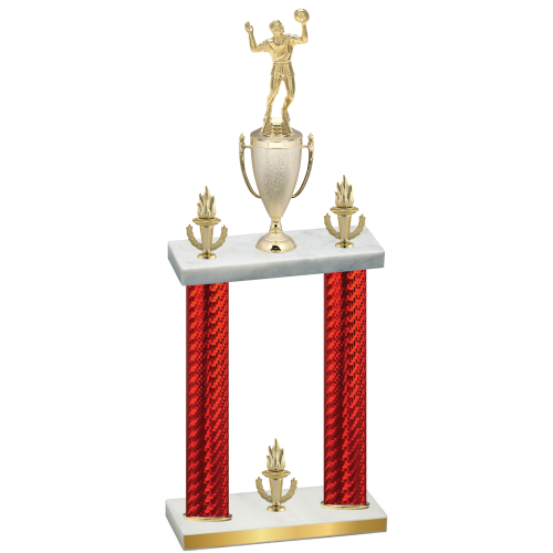 Double Red Carbon Fiber Victory Volleyball Trophy