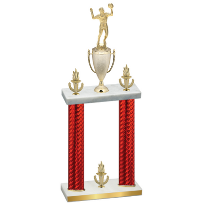 Double Red Carbon Fiber Victory Volleyball Trophy