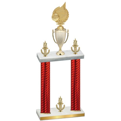 Double Red Carbon Fiber Victory Volleyball Trophy