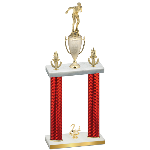 Double Red Carbon Fiber Second Place Swimming Trophy