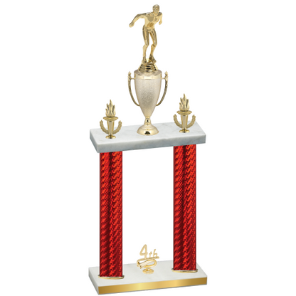 Double Red Carbon Fiber Fourth Place Swimming Trophy