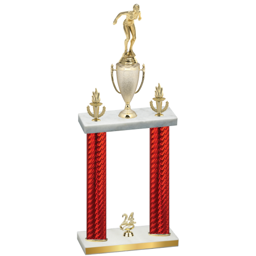 Double Red Carbon Fiber Year Tennis Trophy