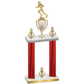 Double Red Carbon Fiber Victory Football Trophy