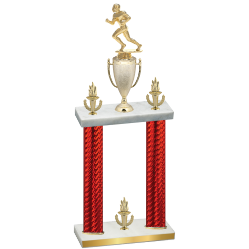 Double Red Carbon Fiber Victory Football Trophy