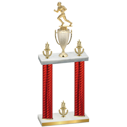 Double Red Carbon Fiber Victory Football Trophy