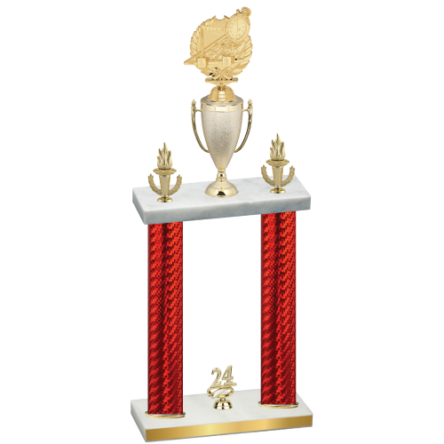 Double Red Carbon Fiber Year Swimming Trophy