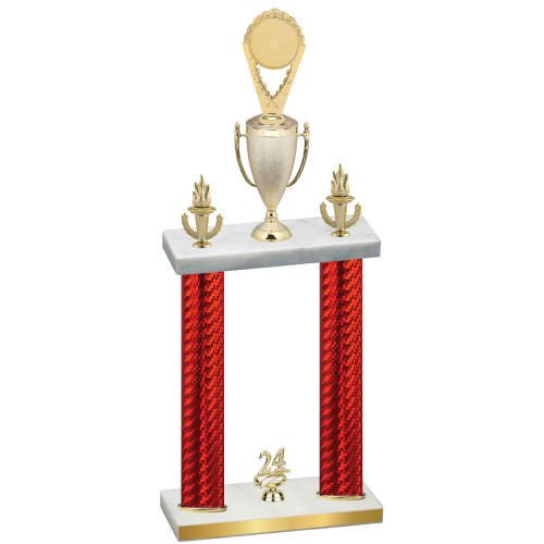 Double Red Carbon Fiber Year Insert Trophy