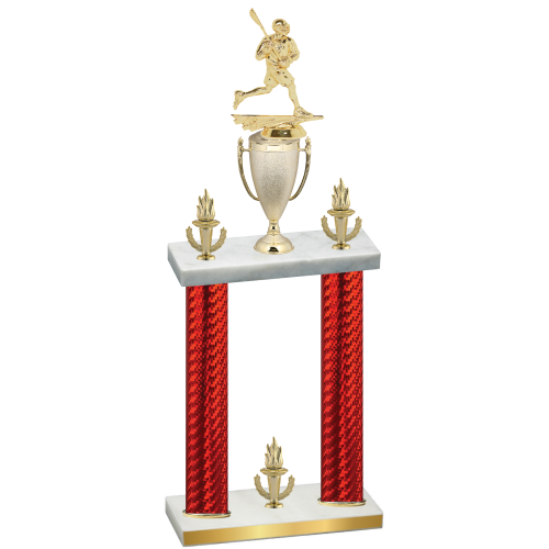 Double Red Carbon Fiber Victory Lacrosse Trophy