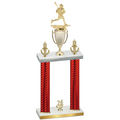 Double Red Carbon Fiber Year Lacrosse Trophy