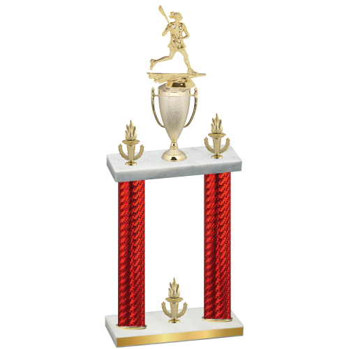 Double Red Carbon Fiber Victory Lacrosse Trophy