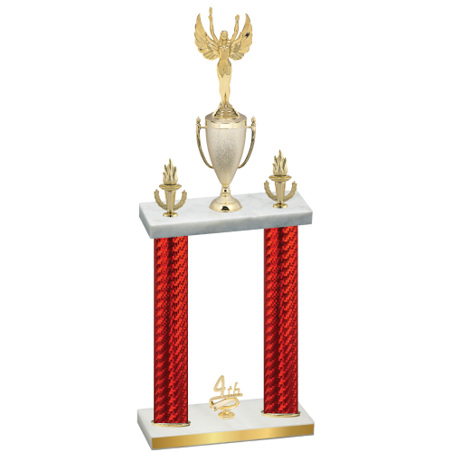 Double Red Carbon Fiber Fourth Place Victory Trophy