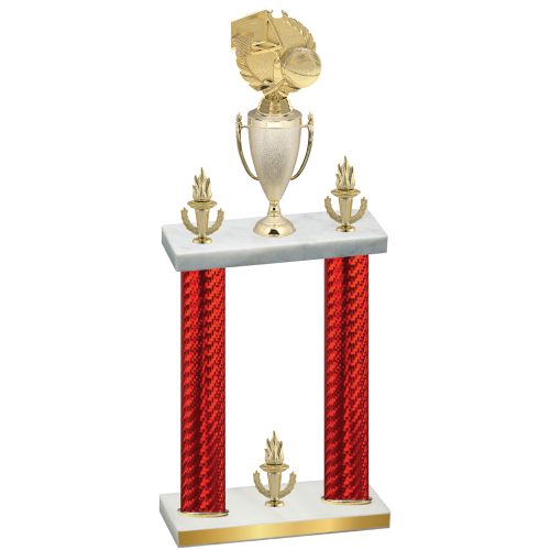 Double Red Carbon Fiber Victory Basketball Trophy