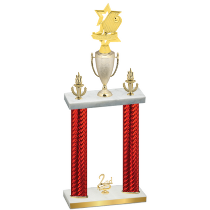Double Red Carbon Fiber Second Place Pickleball Trophy