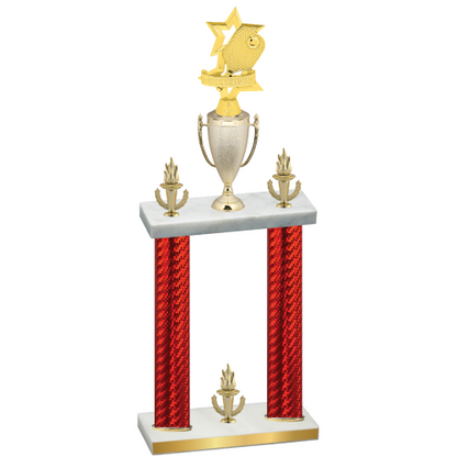 Double Red Carbon Fiber Victory Pickleball Trophy