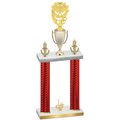 Double Red Carbon Fiber First Place Pickleball Trophy