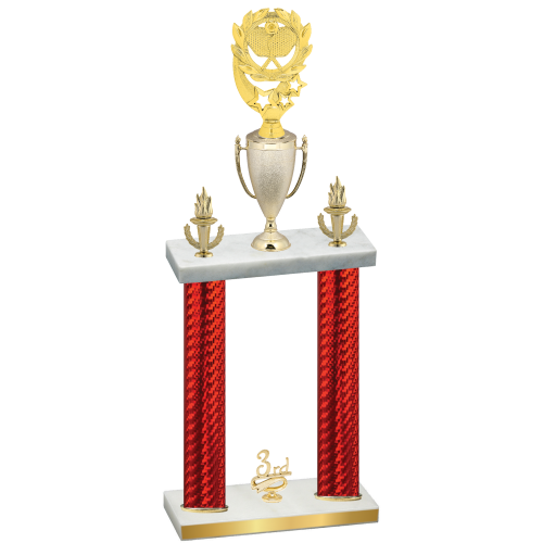 Double Red Carbon Fiber Third Place Pickleball Trophy