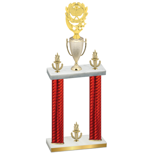 Double Red Carbon Fiber Victory Pickleball Trophy