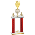 Double Red Carbon Fiber First Place Pickleball Trophy