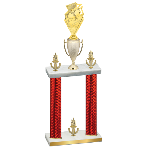 Double Red Carbon Fiber Victory Pickleball Trophy