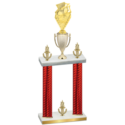 Double Red Carbon Fiber Victory Pickleball Trophy