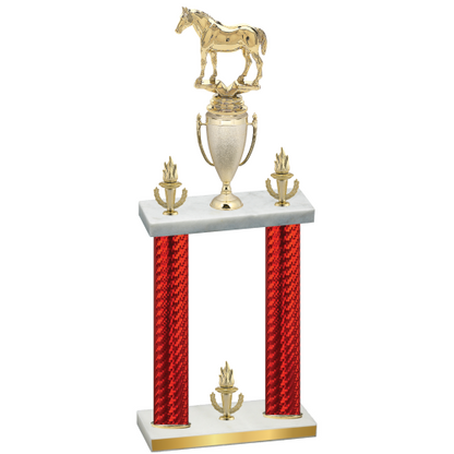 Double Red Carbon Fiber Victory Horses Trophy