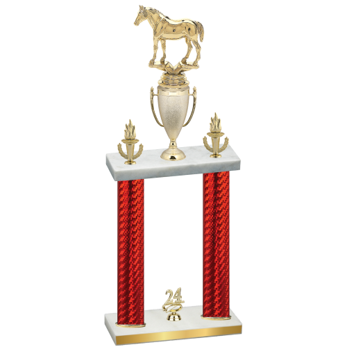 Double Red Carbon Fiber Year Horses Trophy