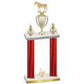 Double Red Carbon Fiber Third Place Horses Trophy