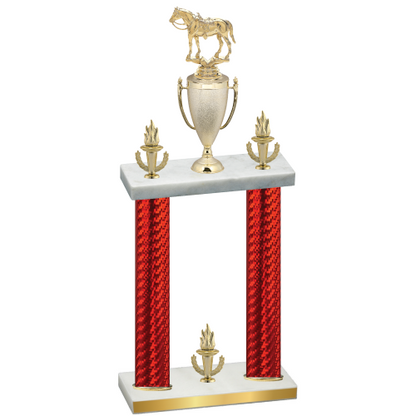 Double Red Carbon Fiber Victory Horses Trophy