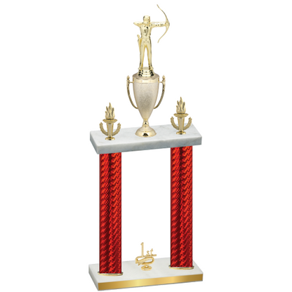 Double Red Carbon Fiber First Place Archery Trophy