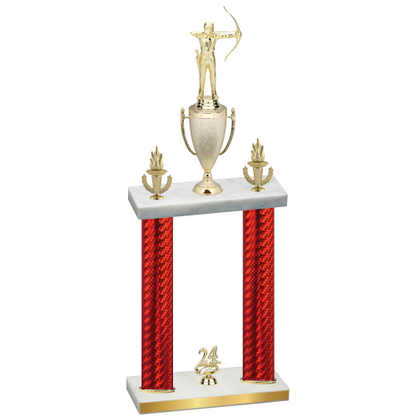 Double Red Carbon Fiber Year Archery Trophy