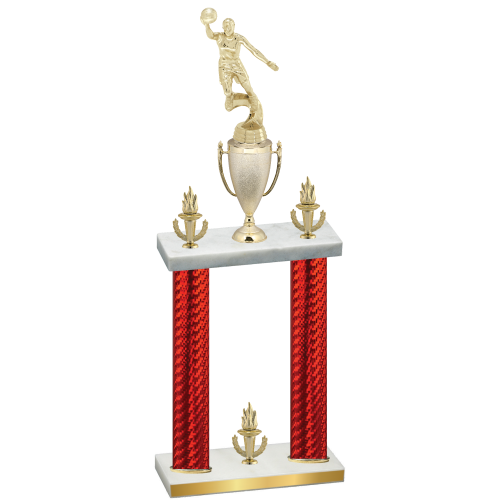 Double Red Carbon Fiber Victory Basketball Trophy