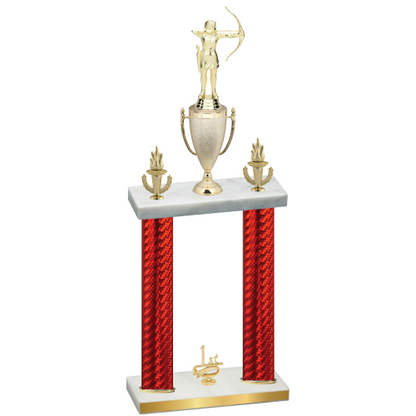 Double Red Carbon Fiber First Place Archery Trophy
