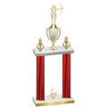 Double Red Carbon Fiber Second Place Archery Trophy