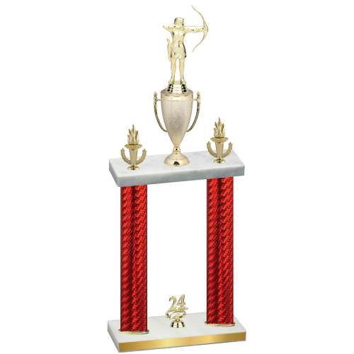Double Red Carbon Fiber Year Archery Trophy