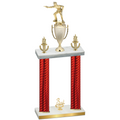 Double Red Carbon Fiber Third Place Shooter Trophy