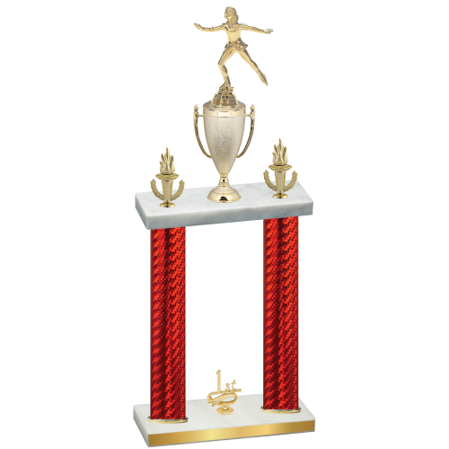 Double Red Carbon Fiber First Place Skater Trophy
