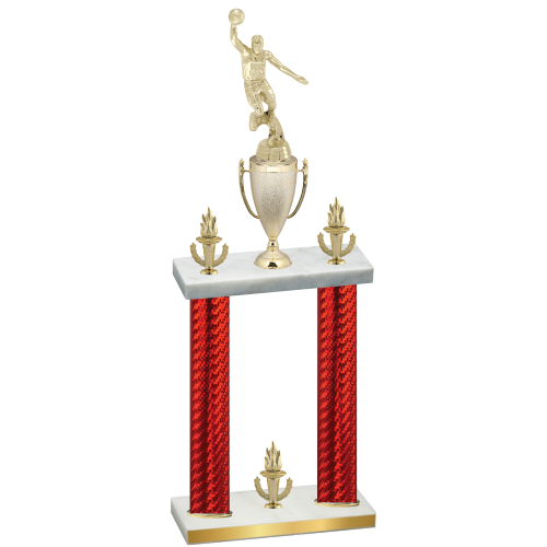 Double Red Carbon Fiber Victory Basketball Trophy