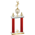 Double Red Carbon Fiber Third Place Majorette Trophy